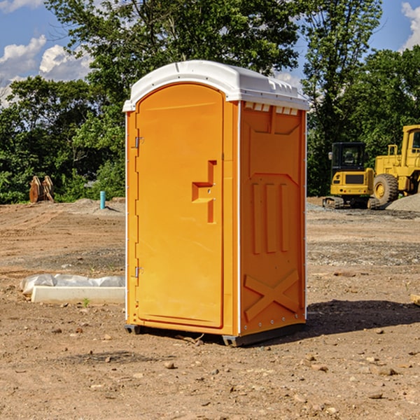 how often are the porta potties cleaned and serviced during a rental period in Delapre SD